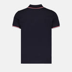 Moncler Navy Polo Shirt with Signature Tricolor Trim