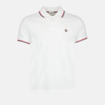 Classic White Polo Shirt with Signature Tricolor Trim