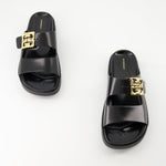 Logo Buckle Slide Sandals