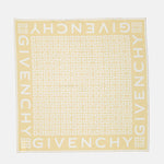 Monogram Border Scarf – Cream & White
