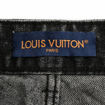 Black Washed Denim Jeans with Monogram & Cowboy Embroidery