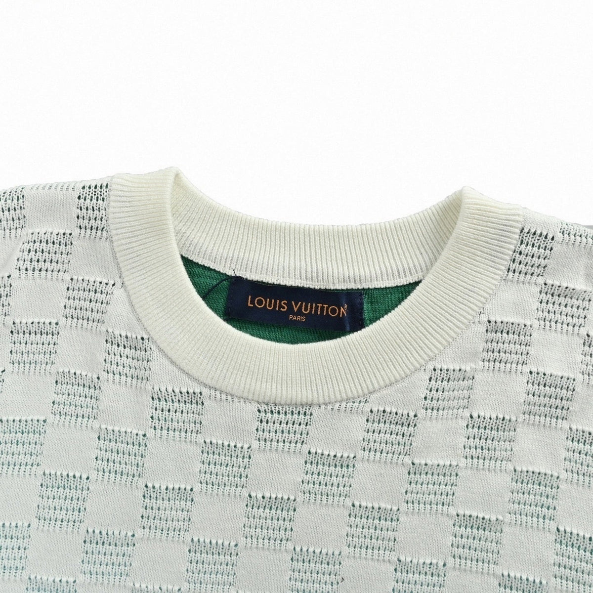Damier Pattern Knit Sweater