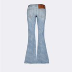 Distressed Flared Denim Jeans