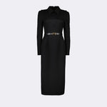 Tailored Belted Midi Dress
