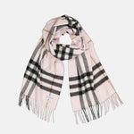 Classic Check Cashmere Scarf – Soft Pink