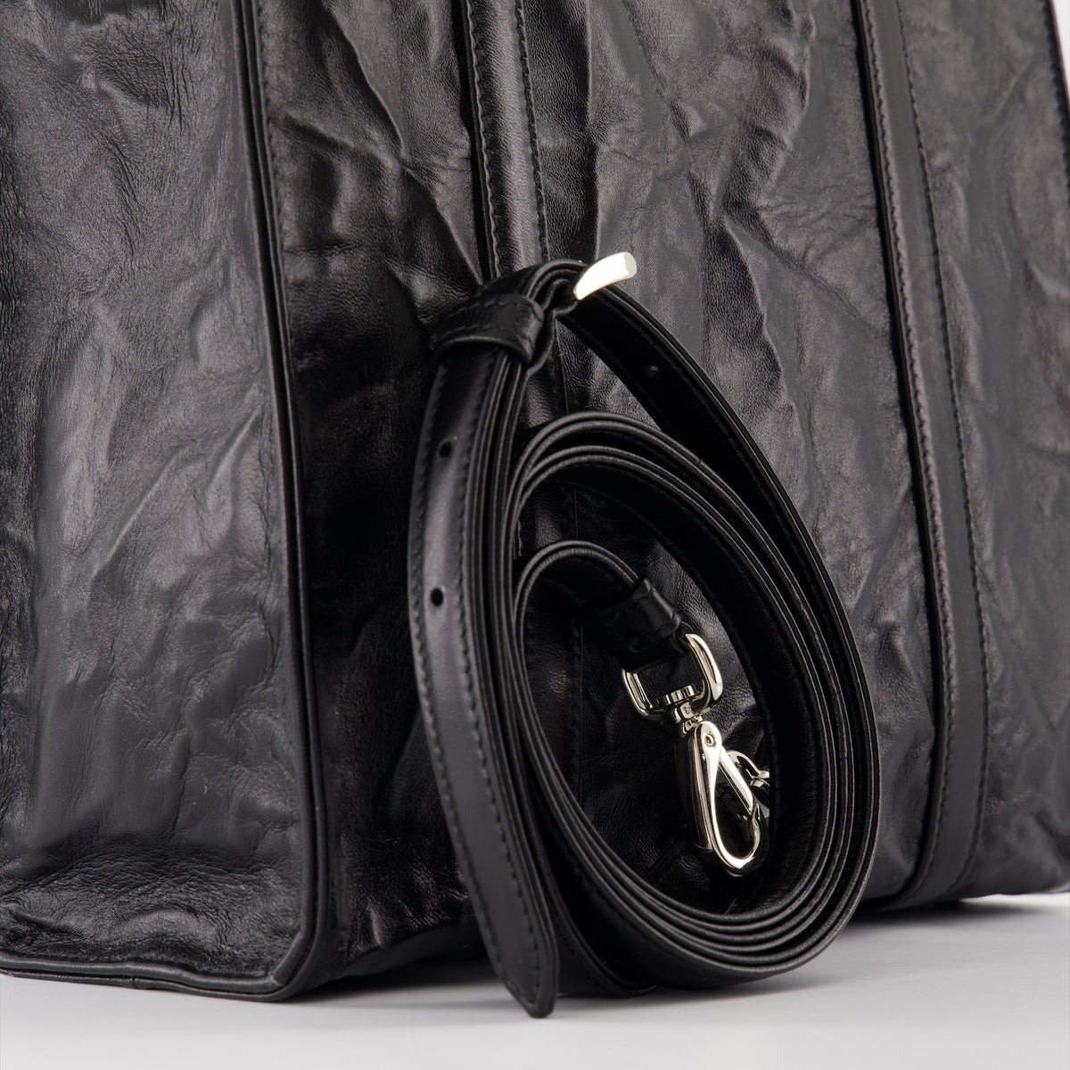 Soft Leather Tote Bag (Black)
