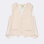 Ivory Draped Tailored Waistcoat