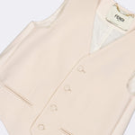 Ivory Draped Tailored Waistcoat