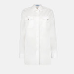 White Utility Silk Shirt