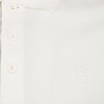 White Polo with Check Placket Detail