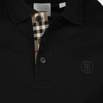 Black Polo with Check Placket Detail