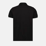 Moncler Black Polo Shirt with Statement Embroidered Logo
