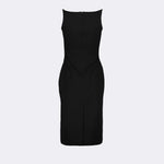 Corset-Detail Midi Dress with Medusa Accents