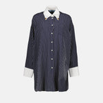 Navy Striped Oversized Shirt