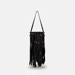 Fringed Leather Bucket Shoulder Bag