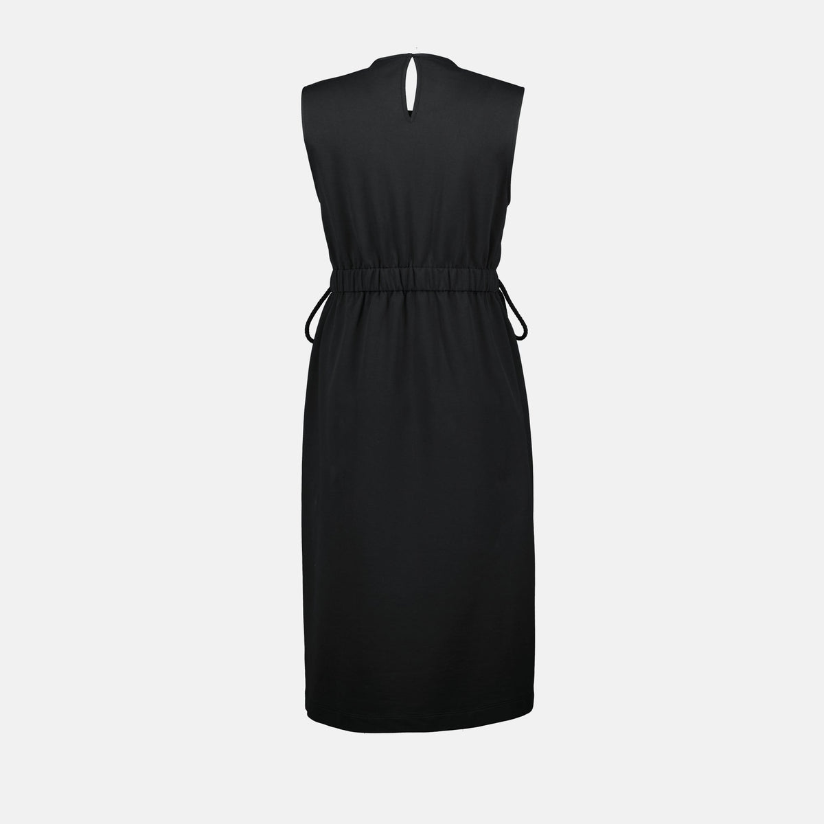 Sleeveless Drawstring Waist Midi Dress