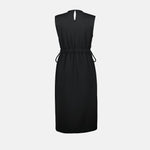 Sleeveless Drawstring Waist Midi Dress