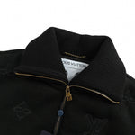 Monogram Outline Embroidered Knit Zip Jacket