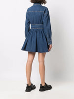 Structured Denim Fit-and-Flare Dress