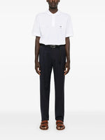 Fendi White Polo Shirt with Logo Patch Detail