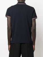 Navy Polo Shirt with Tricolour Trim