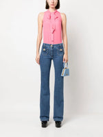 Silk Bow Blouse in Pink