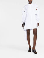 Sculptural Ruffle Shirt Dress