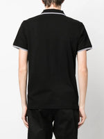 Moncler Black Polo Shirt with Signature Contrast Trim