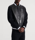 Leather & Wool Varsity Bomber Jacket