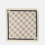 Check Silk Scarf with Contrast Border