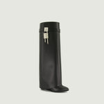 Shark Lock Knee-High Wedge Boots