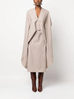 Draped Cape-Style Midi Dress