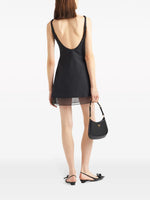 Structured Mini Dress with Sheer Hem