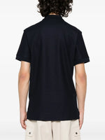 Navy Polo with Signature Check Placket