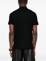 Black Polo with Check Placket Detail
