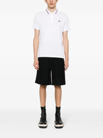 Moncler White Polo Shirt with Signature Tricolor Collar