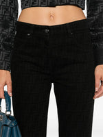 Black Monogram Slim-Fit Jeans