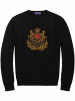 Heraldic Crest Embroidered Cashmere Pullover