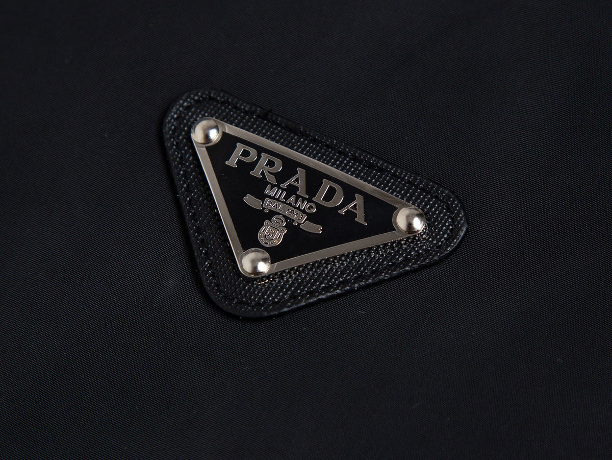 Men’s Black Nylon Hooded Zip Jacket
