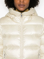 Cream Hooded Down Puffer Jacket
