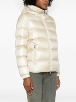 Cream Hooded Down Puffer Jacket