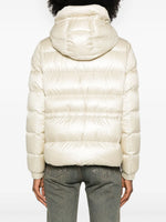 Cream Hooded Down Puffer Jacket