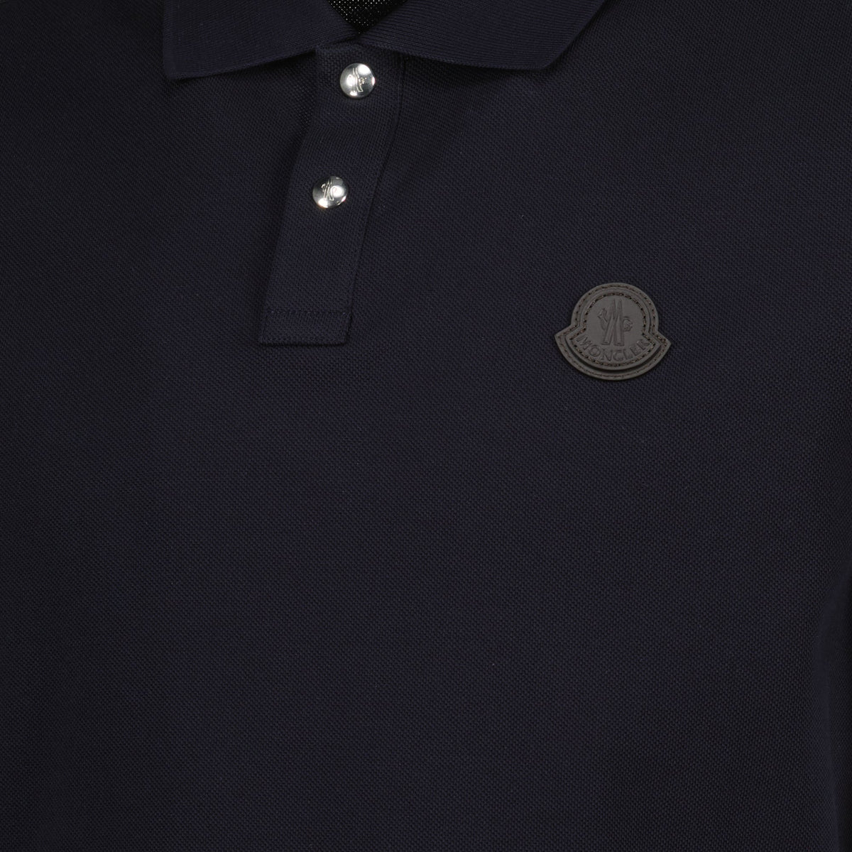 Navy Polo with Tonal Logo Patch