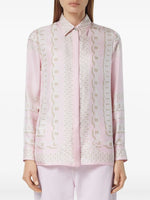 Pink Chain Print Silk Shirt