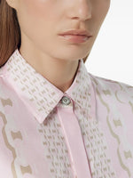 Pink Chain Print Silk Shirt