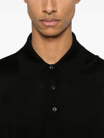 Prada Black Silk Knit Polo Shirt with Minimalist Finish