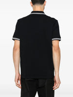 Navy Polo Shirt with Contrast Stripe Trim