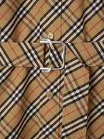 Short Sleeve Check Belted Shirt Dress
