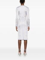 Baroque Print Wrap Midi Dress