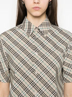Cropped Short Sleeve Shirt-Ice Blue